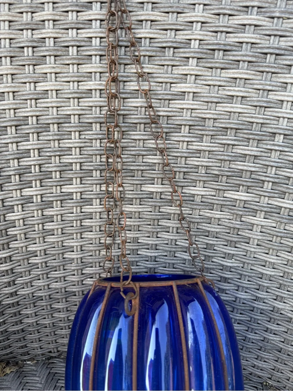 Blue  Hanging Lantern Pendant